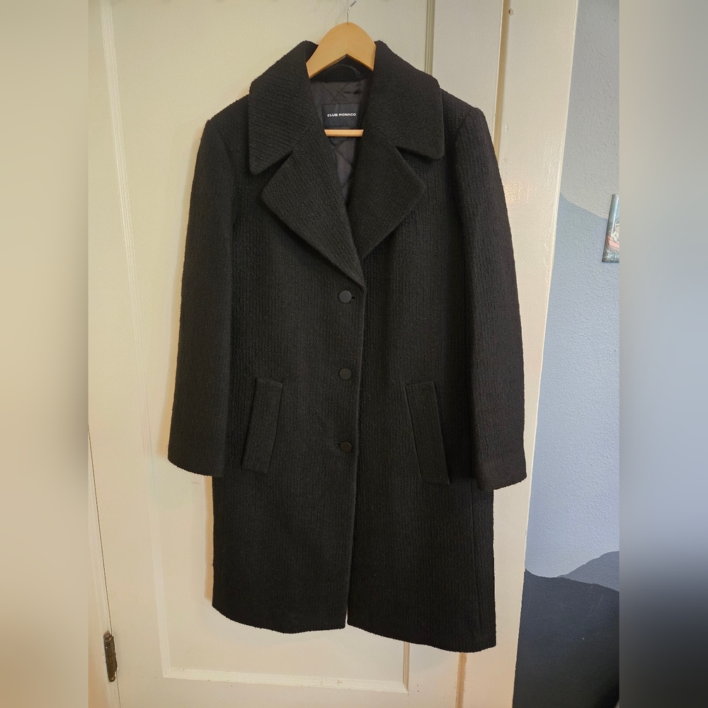 Club Monaco Quilted Bouclé Coat